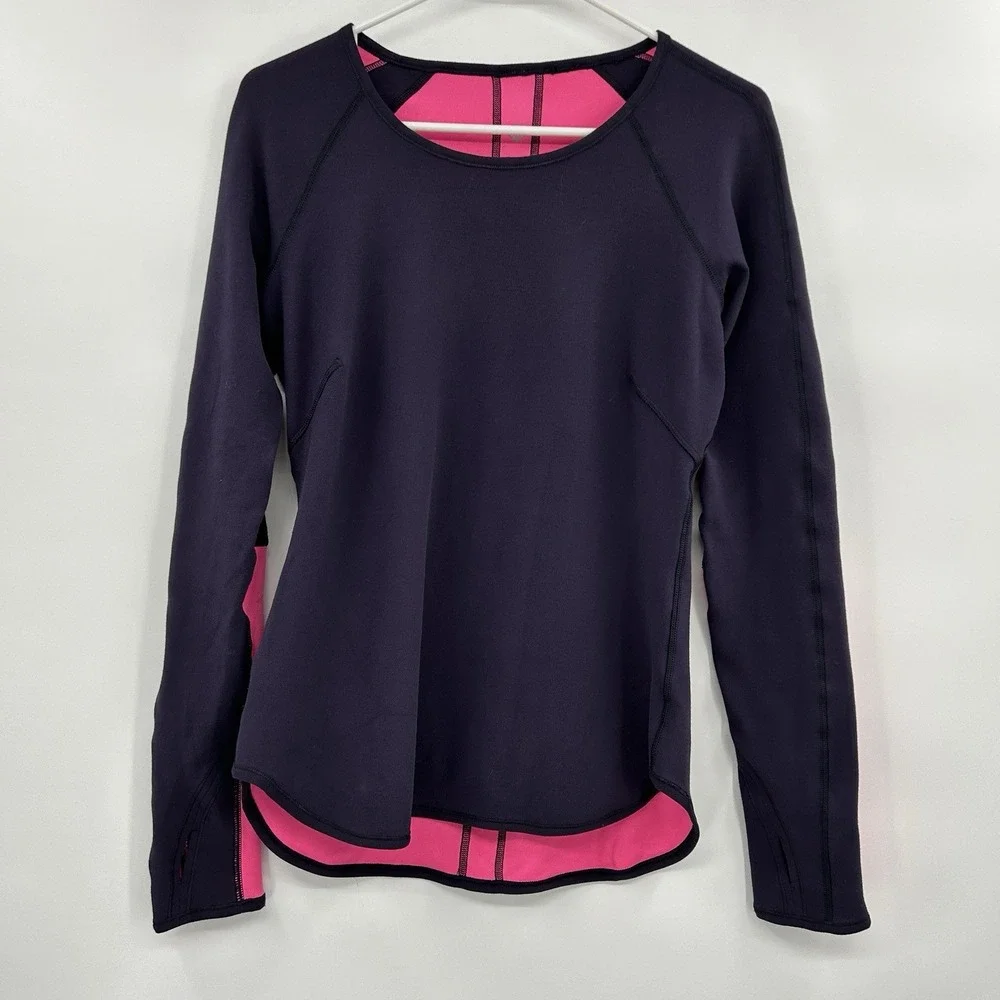 Lululemon Womens Runder Under Reversible Long Sleeve Shirt Size 4/6 RULU‎